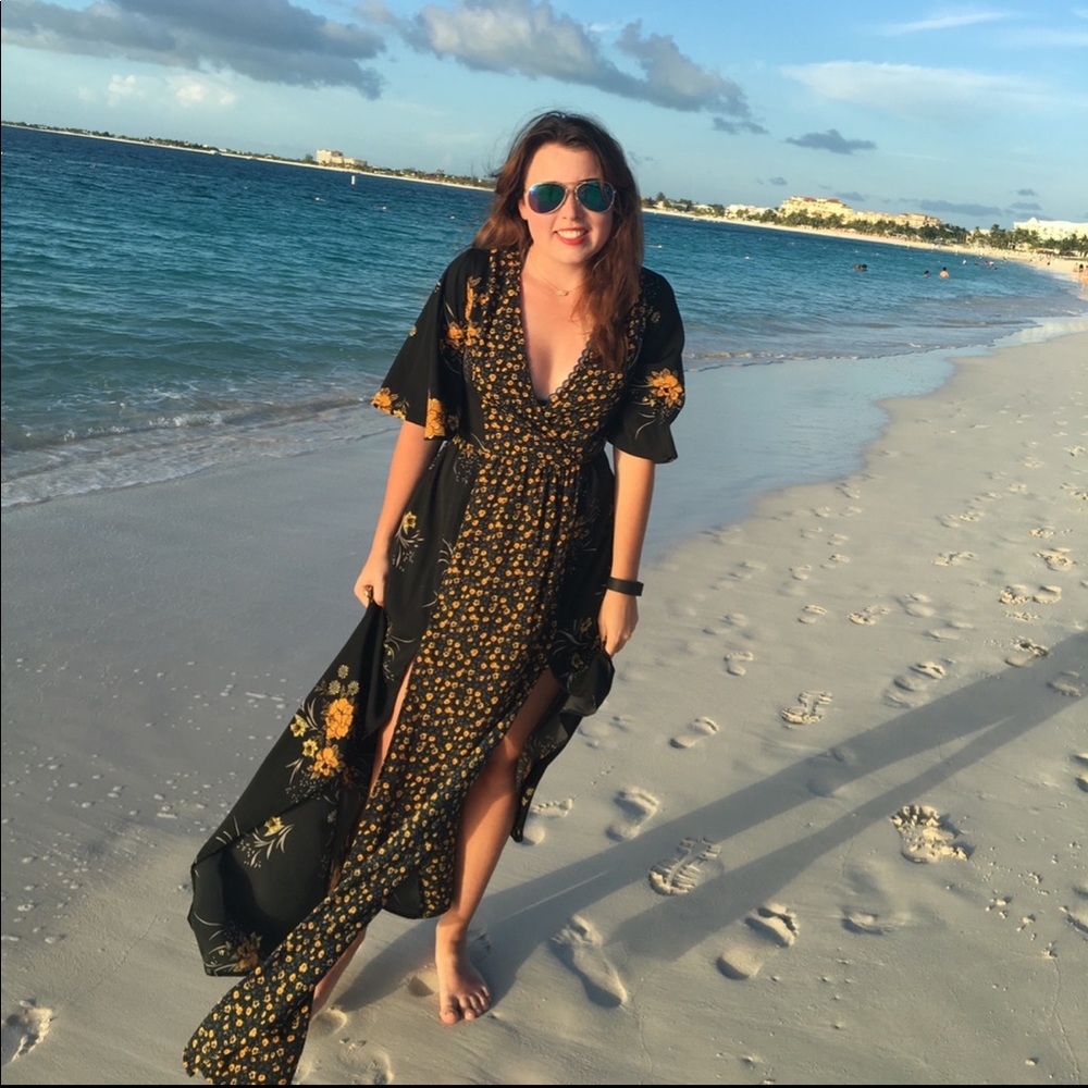 Black Maxi Floral Dress